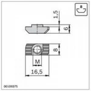 Bosch Rexroth 8981016122, T-Nut, 8mm T-Slot, 8-32 Thread 8981016122 Rexroth